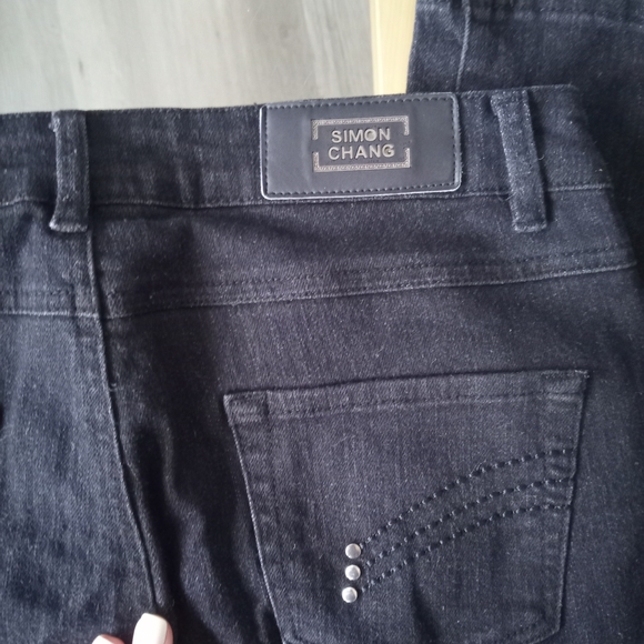 Simon Chang Black Straight Leg Women's Jeans - Picture 4 of 7